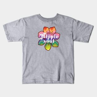 Hippie flower in bright rainbow colours Kids T-Shirt